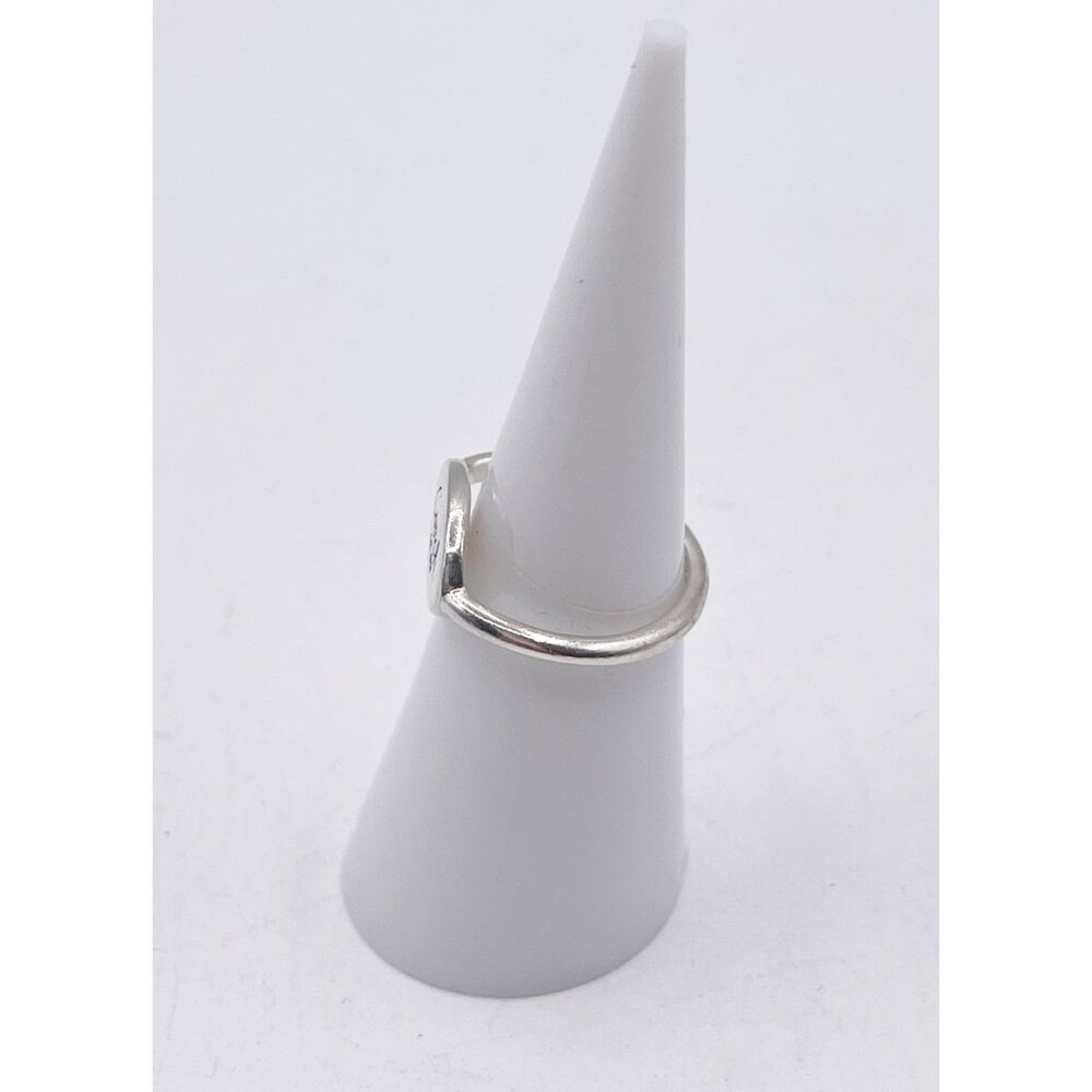 Vintage Coach 925 Sterling Silver Oval Signet Logo Ring • Retired Design Size 6 - Picture 5 of 7